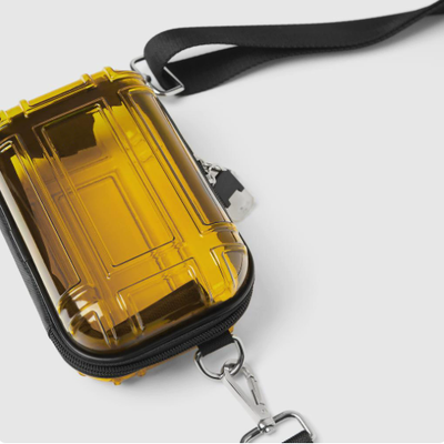 Mini transparent travel makeup bag, 7-inch single-shoulder bag, travel crossbody bag, PC hard shell storage bag, aviation small square bag