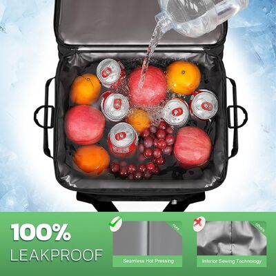 Kühltasche Doppeldeck - 60 Dosen undicht isoliertes tragbares, weiches Mittagessen-Kühlgerät, extra großes, erweiterbares Eiskisten-Kühlgerät für Strand, Picknick, Camping, Shopping