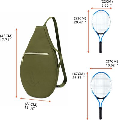 Neopren gepolsterter Tennis-Raketen-Taschen-Schutz mit Tasche. Soft-Sleeve-Design, 2 Abteilungen, passt zum Tennis, Squash, Badminton-Raketen, Einzel-Schulter- oder Crossbody-Tragen