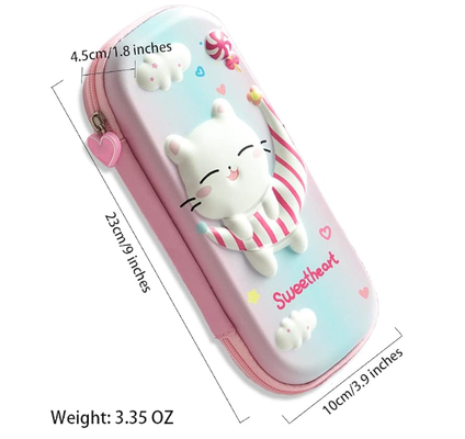 Federmäppchen 3D EVA Katzen-Cartoon-Aufbewahrungstasche Stifthalter für Schulkinder Große Aufbewahrungsbox Geschenk für Kinder Schüler Schreibwarenbox