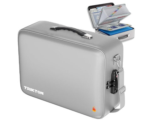 XXL legalgroßes feuer- und wasserfestes Dokumentenkarton mit TSA-Sperre - Hard-Shell-Fall (17×13×6 Zoll) Hard-Case-Datei-Organisator für wichtige Dokumente, Laptop, Reisepass, Testament und Zertifikate