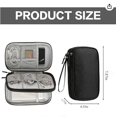 Reiseaufbewahrungsbox - Harte EVA-Schutzhülle für mobile Powerbank, Ladegerät, Kabel, Telefon und Zubehör - Tragbare Aufbewahrungstasche für Flugzeug, Geschäftsreisen, Heimtextilien
