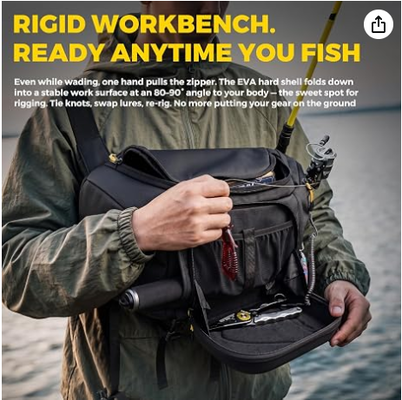 Fischen Schleuderpack, EVA-Hardshell mit klappbarer Arbeitsstation, wasserdichtes Wandeltaschen für 2×3600 Trays, Salzwasser-Frischwasser-Kreuzkörper
