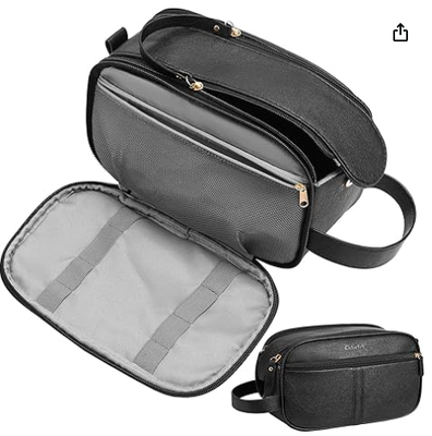 Kulturtasche aus PU-Leder für Herren, Braun | Reise-Kulturbeutel für Pflege, Rasierertasche für Toilettenartikel und Zubehör, Badezimmer-Essentials