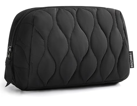 Kosmetiktasche, Reise-Kosmetiktasche, wattierte Make-up-Tasche für Damen, Make-up-Organizer, weit öffnende Beuteltasche, Reiseutensilien, Toilettenartikel, Pinsel