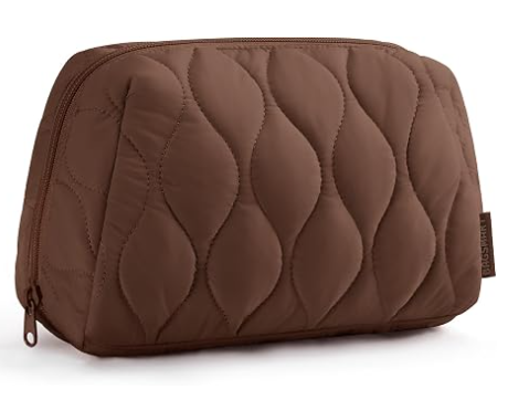 Kosmetiktasche, Reise-Kosmetiktasche, wattierte Make-up-Tasche für Damen, Make-up-Organizer, weit öffnende Beuteltasche, Reiseutensilien, Toilettenartikel, Pinsel