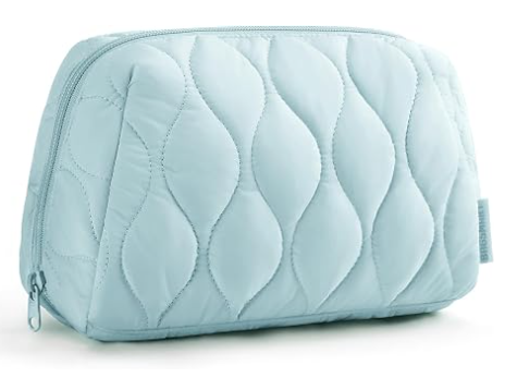 Kosmetiktasche, Reise-Kosmetiktasche, wattierte Make-up-Tasche für Damen, Make-up-Organizer, weit öffnende Beuteltasche, Reiseutensilien, Toilettenartikel, Pinsel