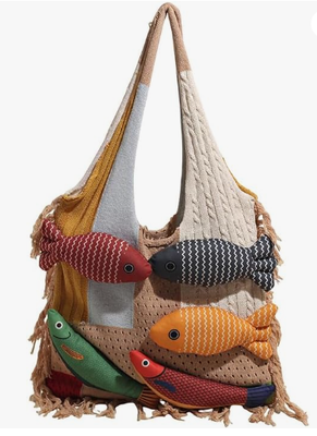 Bohemian style travel handbag for women large-capacity woven bag vacation beach seaside tote bag crochet purse