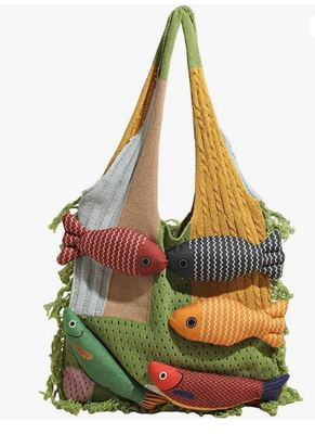 Bohemian style travel handbag for women large-capacity woven bag vacation beach seaside tote bag crochet purse