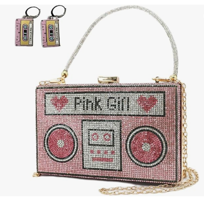 Perle und sie Diamant Frauen Abendhandtaschen Handtasche Minaudiere Kupplungstasche,Stapel von Bargeld Dollar Kristall Kupplungstaschen
