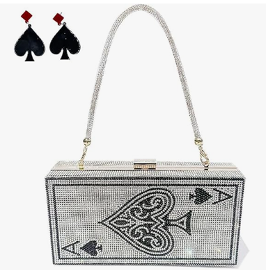 Perle und sie Diamant Frauen Abendhandtaschen Handtasche Minaudiere Kupplungstasche,Stapel von Bargeld Dollar Kristall Kupplungstaschen