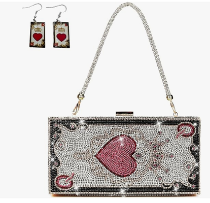 Perle und sie Diamant Frauen Abendhandtaschen Handtasche Minaudiere Kupplungstasche,Stapel von Bargeld Dollar Kristall Kupplungstaschen