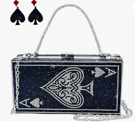 Perle und sie Diamant Frauen Abendhandtaschen Handtasche Minaudiere Kupplungstasche,Stapel von Bargeld Dollar Kristall Kupplungstaschen