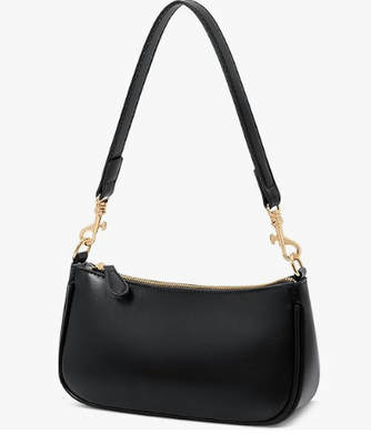 Kleine schwarze Geldbörse für Damen, süße Mini-Umhängetasche mit Reißverschluss | 2 abnehmbare Träger, Retro-Achseltaschen, klassische Umhängetasche, Handtasche für Damen