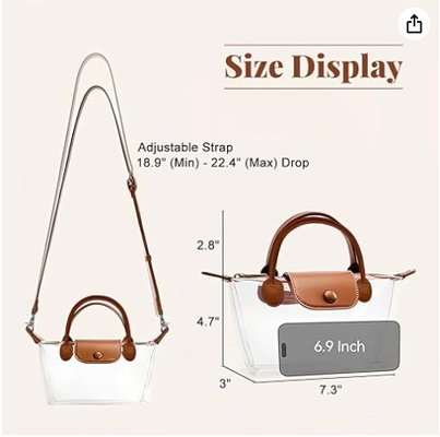 Offene Tasche für Frauen, für das Stadion zugelassene Crossbody-Handtaschen, Stadiumtasche für Konzerte und Sportveranstaltungen