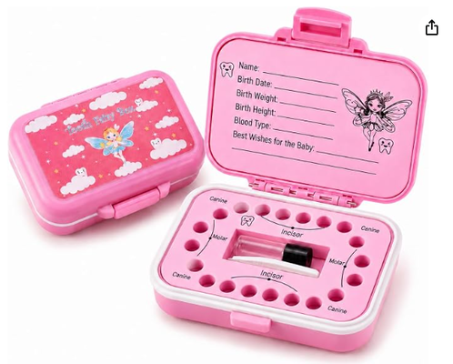 Zahnfee-Box & Milchzahndose für Kinder – Natürliches Weizenstroh & PP-Material, leicht beschreibbare EVA-Einlage