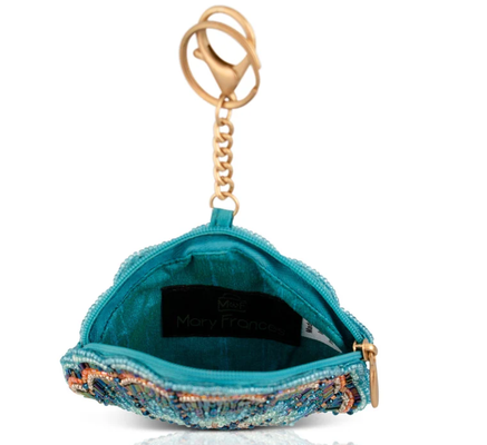 Blue Cove Coin Purse Purse Key ring and easy open trigger hook Beaded coin small bags