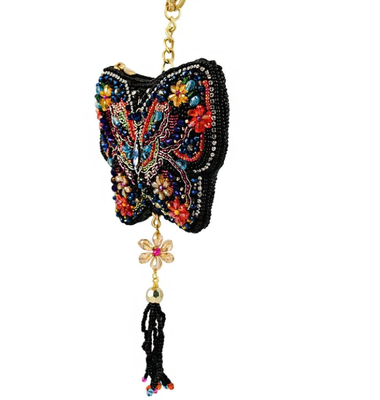 Flight of Fancy Münze Handtasche Schlüsselring und leicht zu öffnen Abzug Haken Perlen Münze kleine Taschen