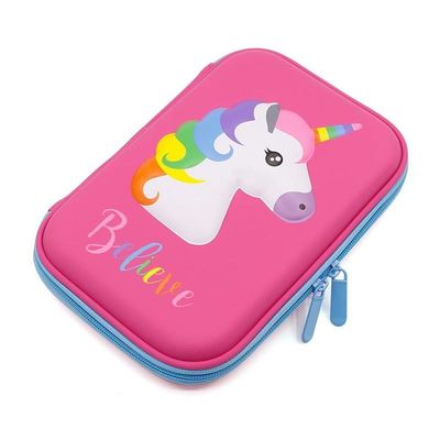 Robuster EVA-Bleistiftetui mit Hartschale und 3D-Einhorn-Design, Aufbewahrungsetui für bis zu 60 Stifte, anpassbare Form, Stil und Farbe