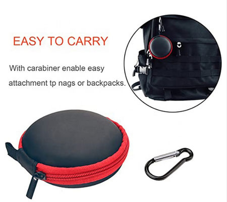 Farben ODM fünf machen EVA Earphone Storage Case Fabric-Futter Reißverschluss zu
