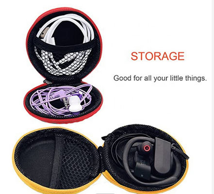 Farben ODM fünf machen EVA Earphone Storage Case Fabric-Futter Reißverschluss zu