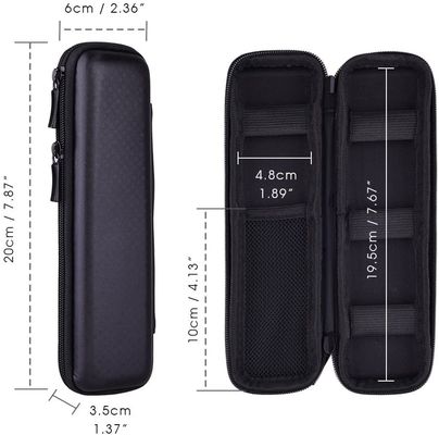 Schwarzes PU-Leder Polyester 3D EVA Hard Case Pencil Pouch 1800D