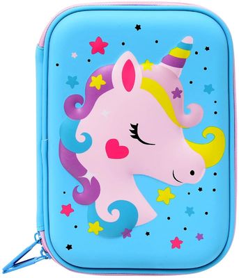Wasserdichtes Prägungslogo 3D Unicorn EVA Pencil Case Pantone Color