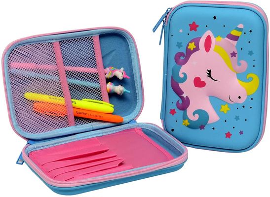 Wasserdichtes Prägungslogo 3D Unicorn EVA Pencil Case Pantone Color