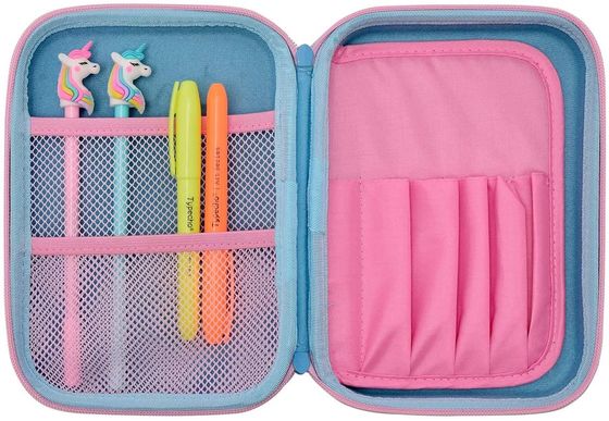 Wasserdichtes EVA-Stiftgehäuse mit 3D-Einhorn-Design-elastischer Tasche und geformtem Schauminneren für Lagerung und Transport