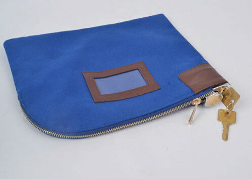 ODM OEM Leinwand 11X6 Zoll Reißverschluss Bankdepot Taschen mit 2 Schlüsseln Leinwand Schließverschluss Reißverschluss Bankdepot Tasche mit PVC Tasche mit 2 Schlüsseln Reißverschluss Bank Taschen