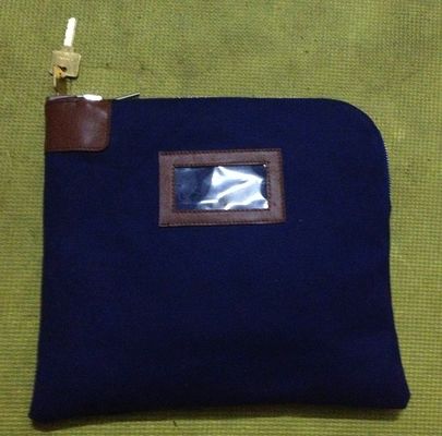 ODM OEM Leinwand 11X6 Zoll Reißverschluss Bankdepot Taschen mit 2 Schlüsseln Leinwand Schließverschluss Reißverschluss Bankdepot Tasche mit PVC Tasche mit 2 Schlüsseln Reißverschluss Bank Taschen