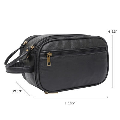 Warm verkaufte Herren Toilettenkits wasserdicht PU Ledermaterial Reisetasche Reißverschluss