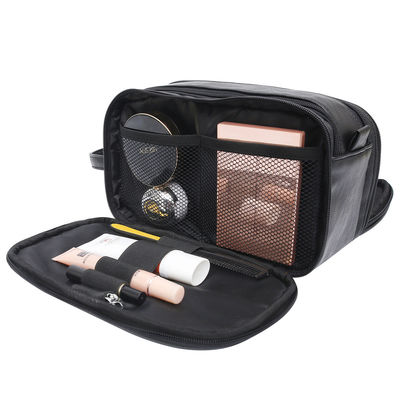 Warm verkaufte Herren Toilettenkits wasserdicht PU Ledermaterial Reisetasche Reißverschluss