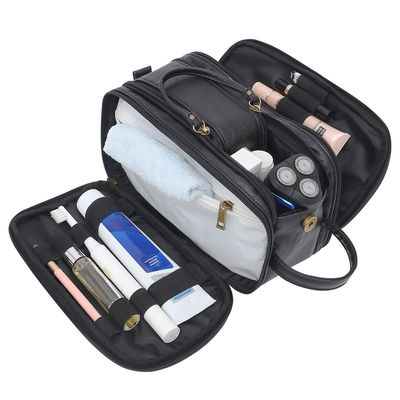 Warm verkaufte Herren Toilettenkits wasserdicht PU Ledermaterial Reisetasche Reißverschluss