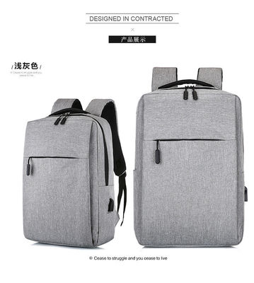 Zwei Reißverschluss-Taschen imprägniern Nylon-USB-Laptop-Rucksack