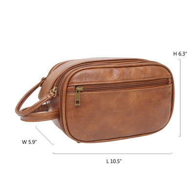 Toilettenartikel-Wäsche-Taschen-Reise Badezimmer-Männer PUs lederne, die Dopp Kit Water Resistant rasiert