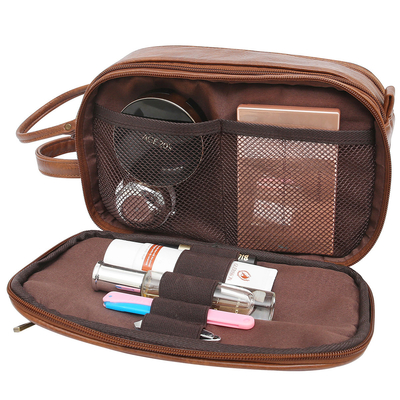 Toilettenartikel-Wäsche-Taschen-Reise Badezimmer-Männer PUs lederne, die Dopp Kit Water Resistant rasiert