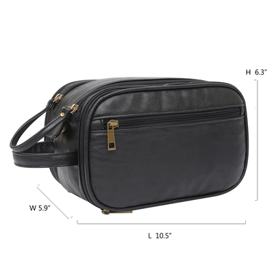 Schwarze Toilettenartikel-Wäsche-Taschen-wasserdichte Reise Mesh Bags Farb-PUs lederne