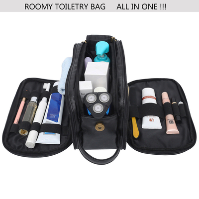 Schwarze Toilettenartikel-Wäsche-Taschen-wasserdichte Reise Mesh Bags Farb-PUs lederne