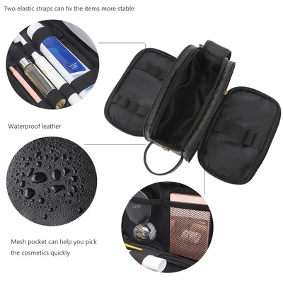 Schwarze Toilettenartikel-Wäsche-Taschen-wasserdichte Reise Mesh Bags Farb-PUs lederne