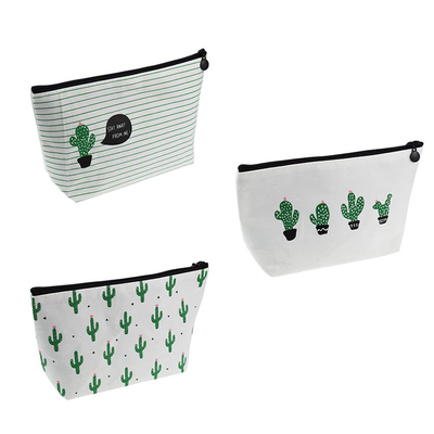 Waschbare Toilettenartikel-Wäsche-Taschen-kosmetische Baumwollsegeltuch-Kosmetiktasche mit Reißverschluss