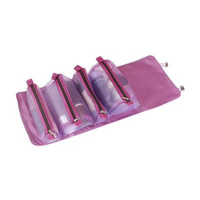 Vier in einem Mesh Folding Makeup Wash Bag-Reise-tragbaren Make-upbürsten-Speicher