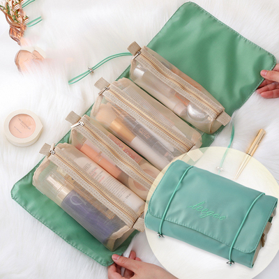 Vier in einem Mesh Folding Makeup Wash Bag-Reise-tragbaren Make-upbürsten-Speicher