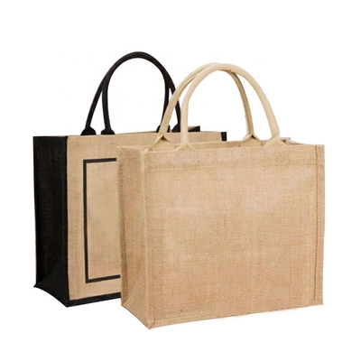 Laminierungs-Leinwand-Jutefaser-Einkaufslebensmittelgeschäft-Tote Bags-PET Beschichtung wiederverwendbar