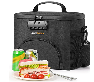 Isolierte Lunchtasche mit Zahlenschloss - Langlebige, auslaufsichere, weiche Kühltasche mit verstellbarem Schultergurt für Männer und Frauen